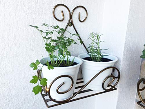 Flower Pot Stand for Balcony Living Room Outdoor (Set of 4, Black)