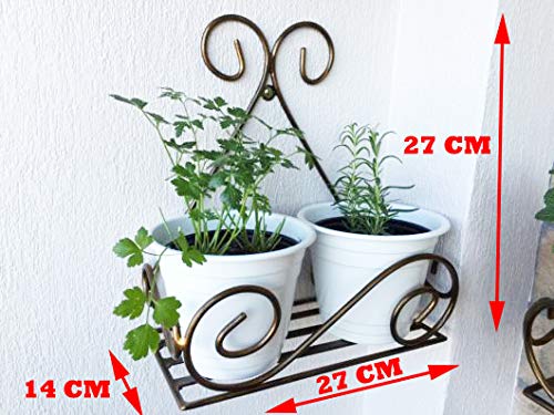 Flower Pot Stand for Balcony Living Room Outdoor (Set of 4, Black)