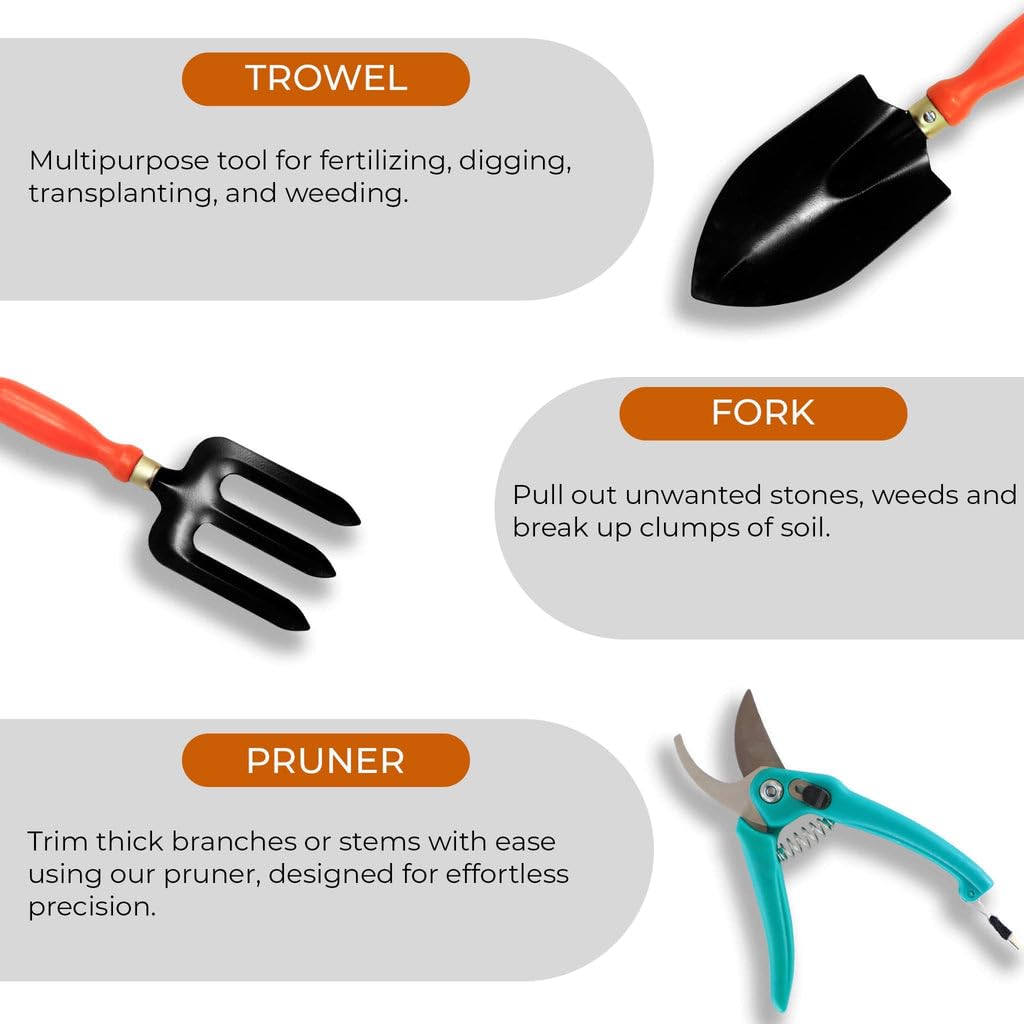 Gardening Tools Box - 9 Pcs Gardening Tool Kit