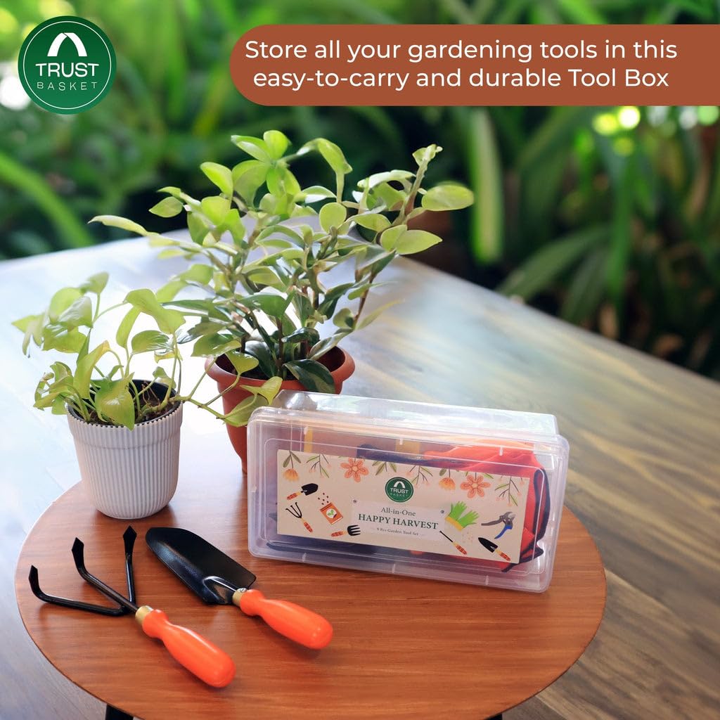 Gardening Tools Box - 9 Pcs Gardening Tool Kit