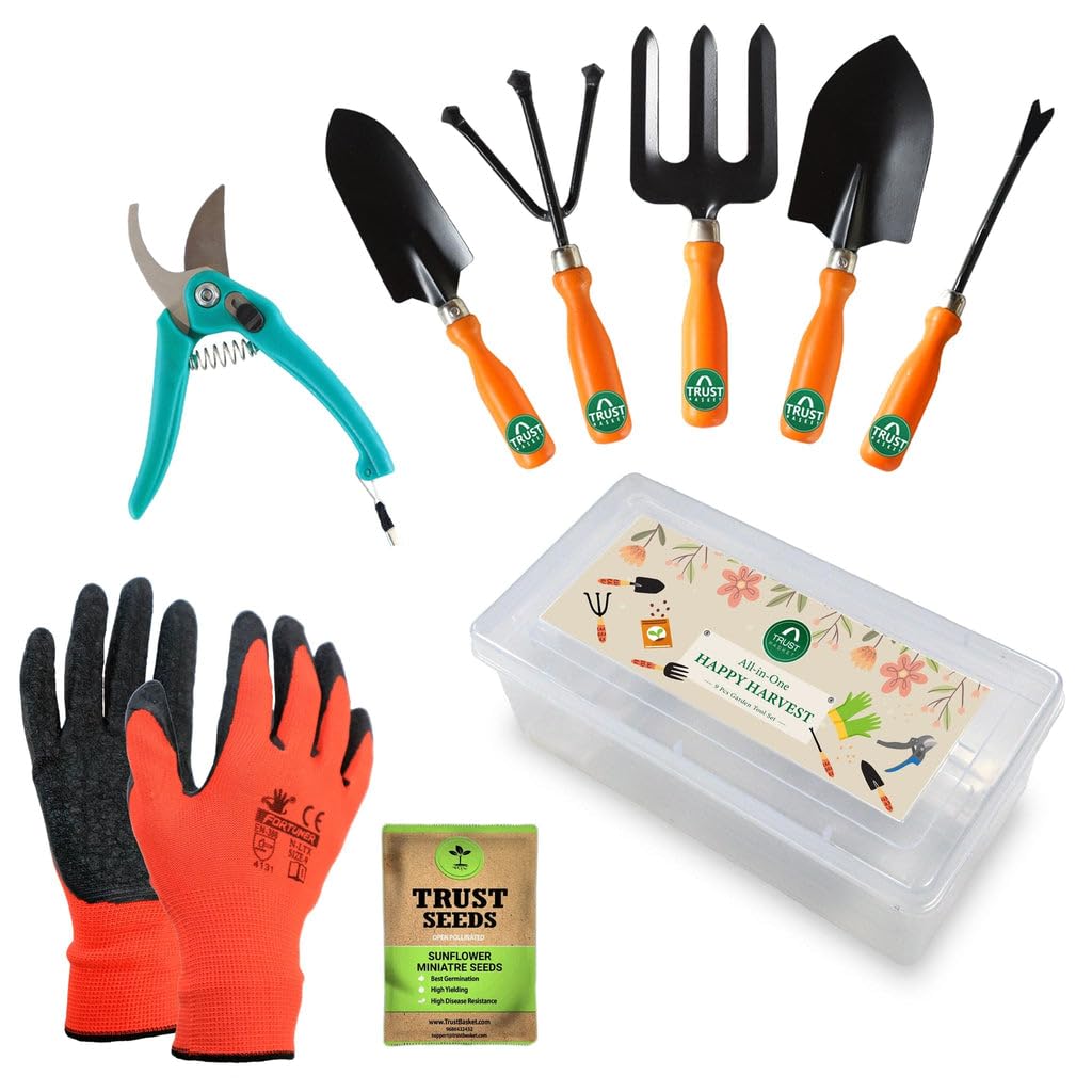 Gardening Tools Box - 9 Pcs Gardening Tool Kit