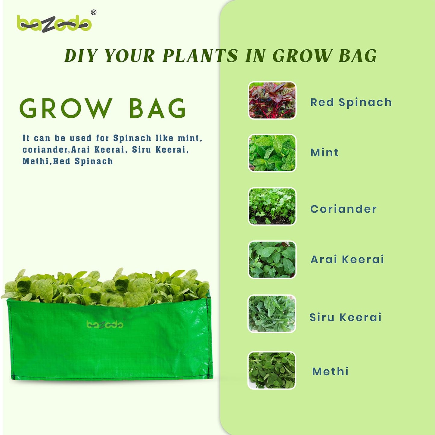 Grow Bags 5 Nos Size 24 x 12 x 9 inch