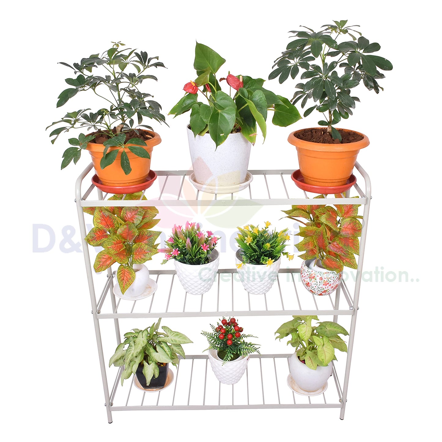 Metal 3-Tier Indoor Outdoor Multipurpose Plant Stand Rack