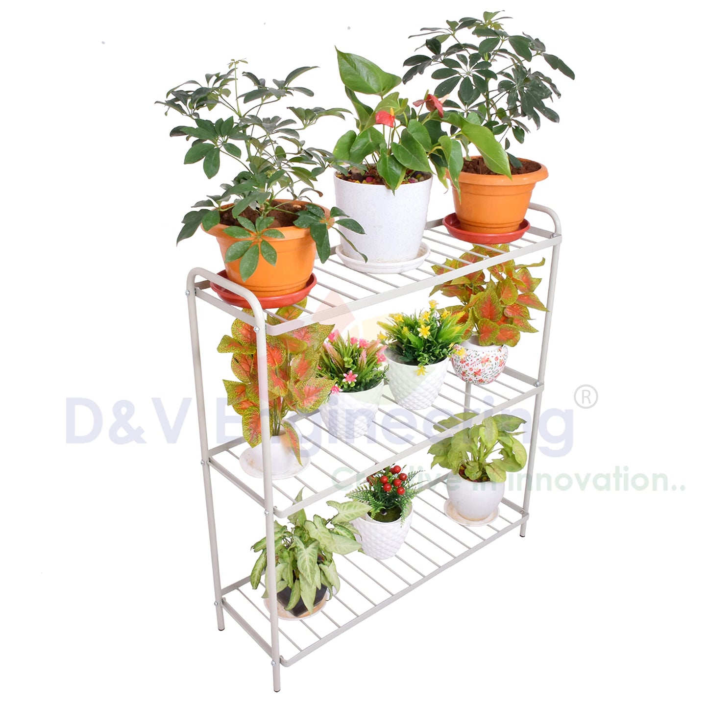 Metal 3-Tier Indoor Outdoor Multipurpose Plant Stand Rack